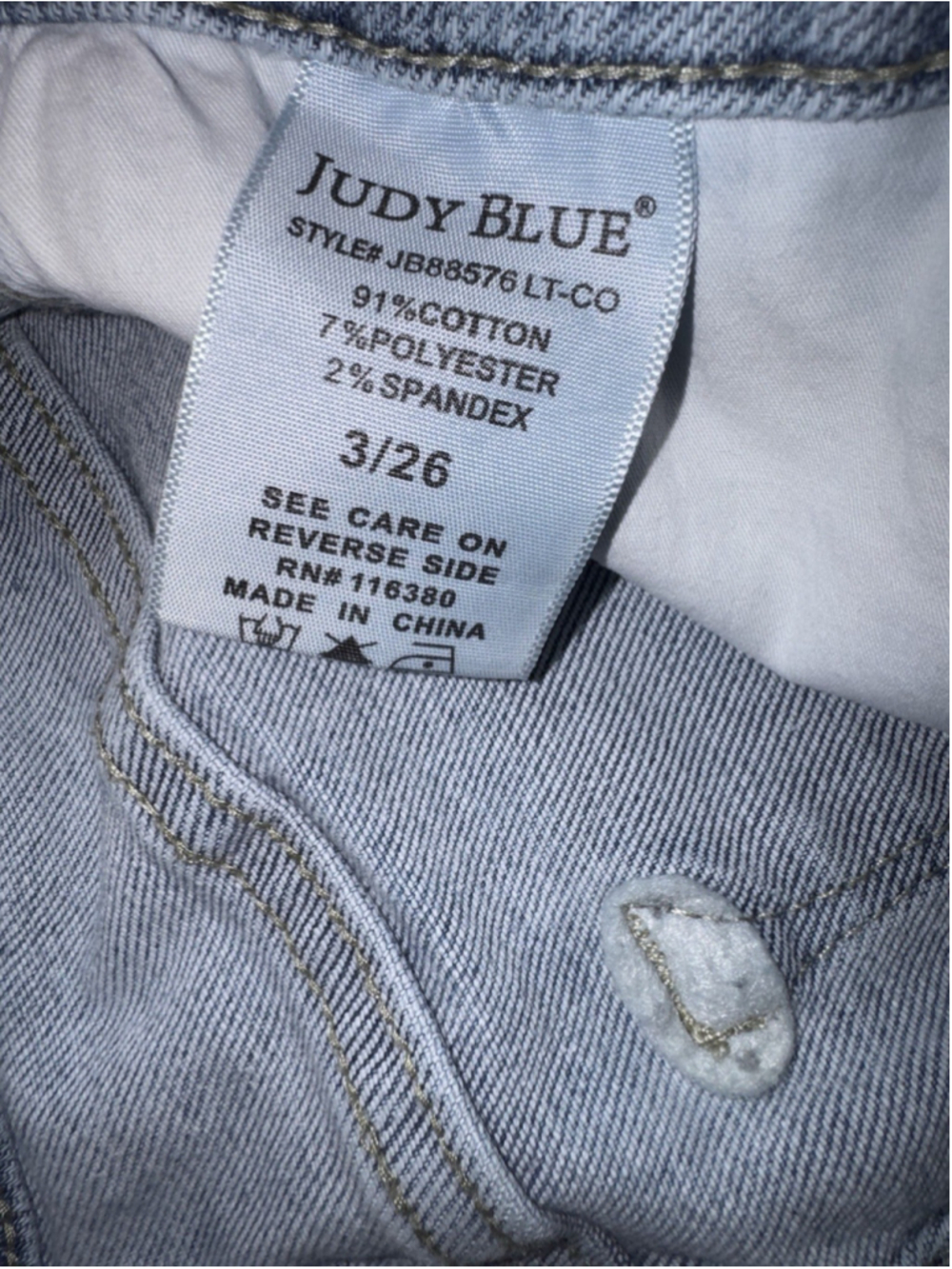 Judy Blue Wide Leg Jeans Light Wash High Rise Stretch Denim Size 3/26 Boho Y2K - Picture 4 of 11
